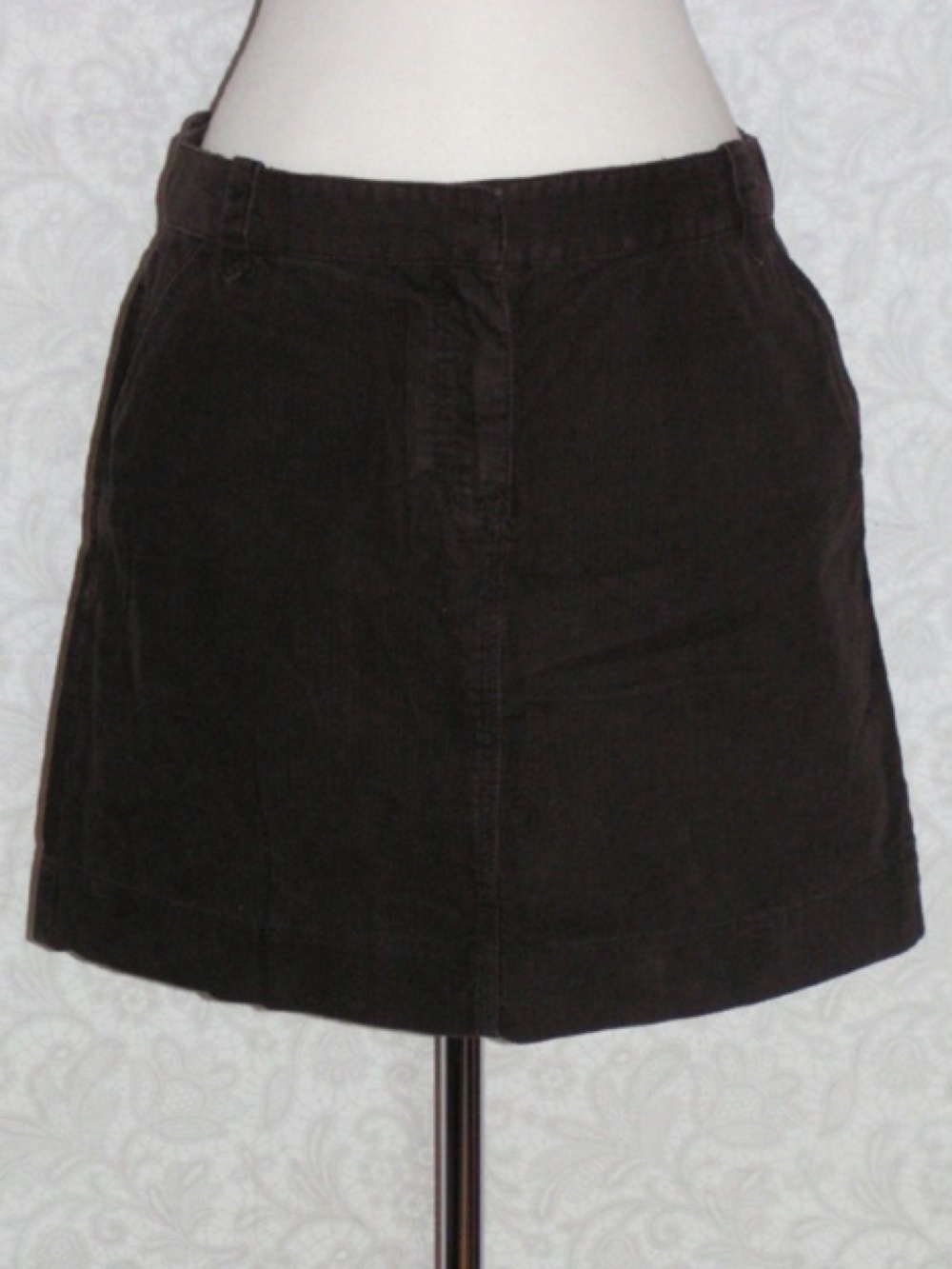 J CREW CORDUROY MINI SKIRT CHOCOLATE BROWN New With Tags Size 8 TICKET POCKETS